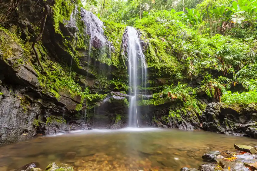 Sykes pump hire setup creating artificial African-style waterfall